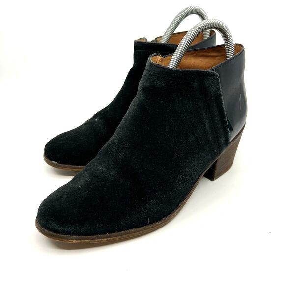 Madewell Black Suede and Leather Ankle Boots Women's 7.5 US - Picture 1 of 9